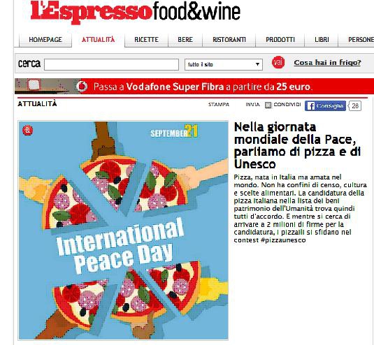 Nella giornata mondiale della Pace, parliamo di pizza e di Unesco