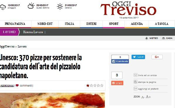 Unesco: 370 pizze per sostenere la candidatura dell'arte del pizzaiolo napoletano.