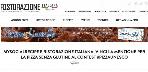MYSOCIALRECIPE E RISTORAZIONE ITALIANA: VINCI LA MENZIONE PER LA PIZZA SENZA GLUTINE AL CONTEST #PIZZAUNESCO