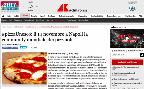 #pizzaUnesco: il 14 novembre a Napoli la community mondiale dei pizzaioli