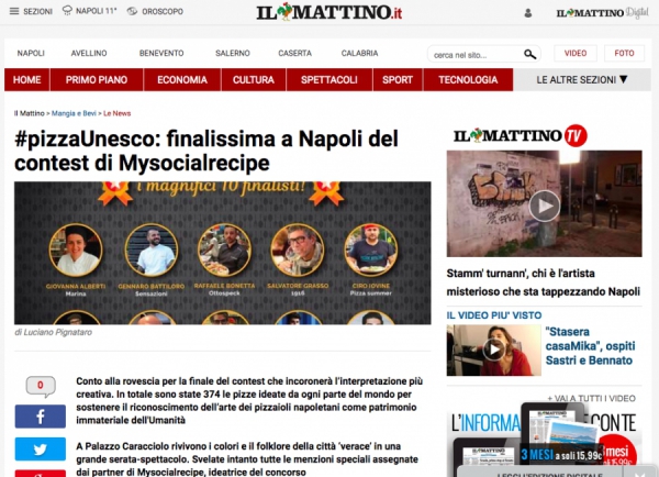 #pizzaUnesco: finalissima a Napoli del contest di Mysocialrecipe