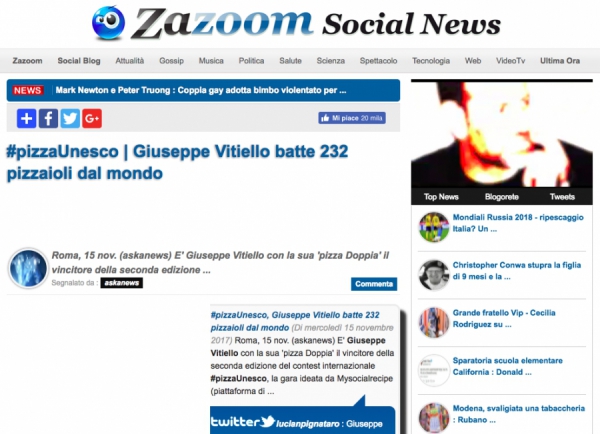 #pizzaUnesco | Giuseppe Vitiello batte 232 pizzaioli dal mondo