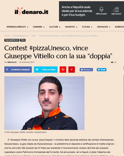 Contest #pizzaUnesco, vince Giuseppe Vitiello con la sua “doppia”