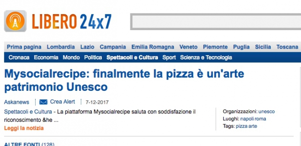 Mysocialrecipe: finalmente la pizza è un'arte patrimonio Unesco