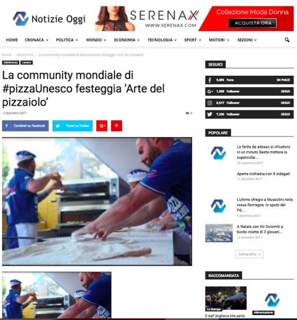La community mondiale di #pizzaUnesco festeggia ’Arte del pizzaiolo’