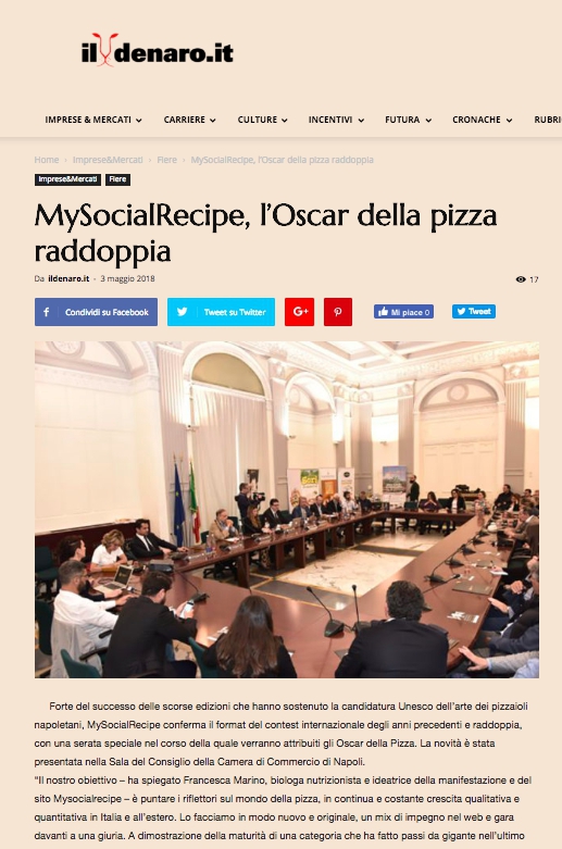 MySocialRecipe, l’Oscar della pizza raddoppia