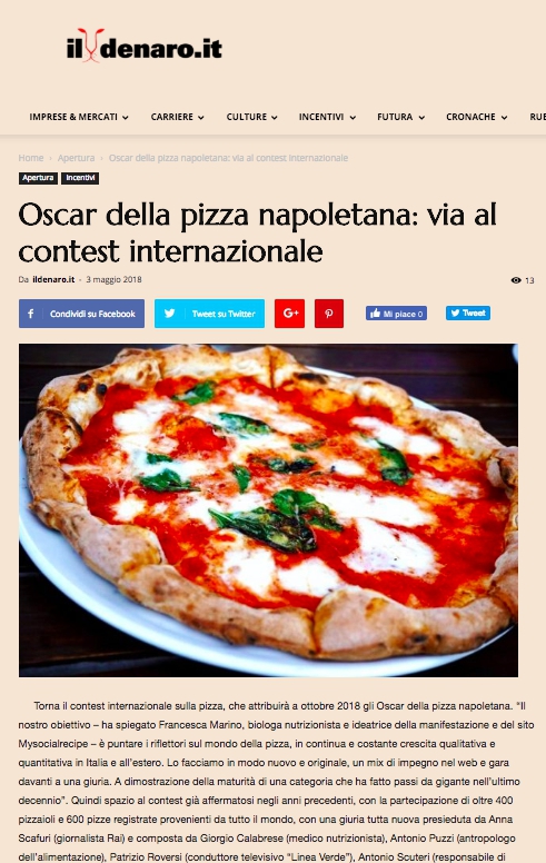 Oscar della pizza napoletana: via al contest internazionale