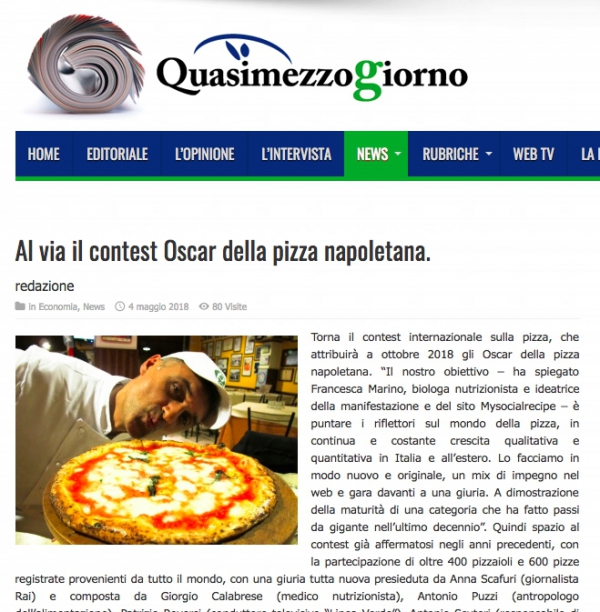 Al via il contest Oscar della pizza napoletana.