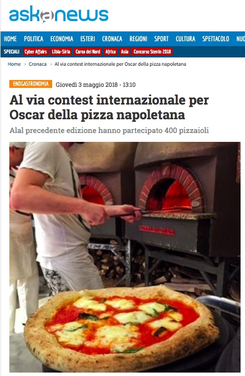Al via contest internazionale per Oscar della pizza napoletana
