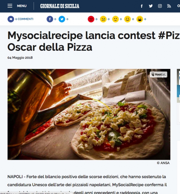 Mysocialrecipe lancia contest #PizzAward e Oscar della Pizza