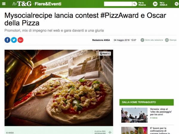 Mysocialrecipe lancia contest #PizzAward e Oscar della Pizza