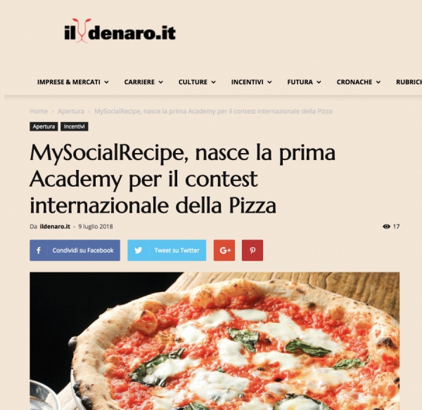 MySocialRecipe, nasce la prima Academy per il contest internazionale della Pizza