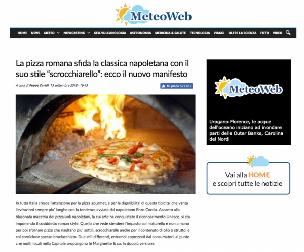 La pizza romana sfida la classica napoletana con il suo stile “scrocchiarello”: ecco il nuovo manifesto Per approfondire http://www.meteoweb.eu/2018/09/pizza-romana/1149557/#SM6yFPGzyF1H3kPh.99
