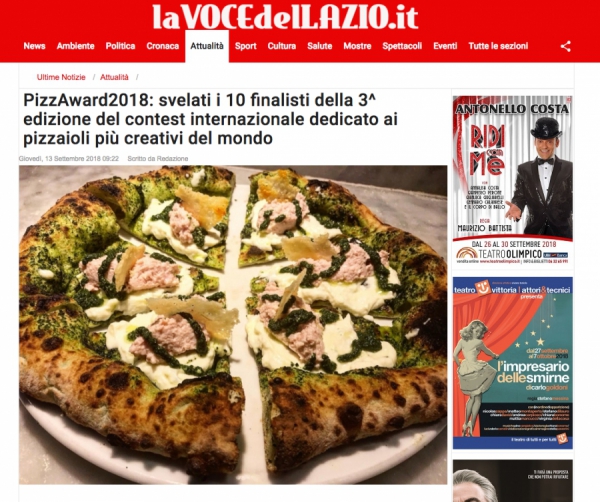 PizzAward2018: svelati i 10 finalisti della 3^ edizione del contest internazionale dedicato ai pizzaioli più creativi del mondo