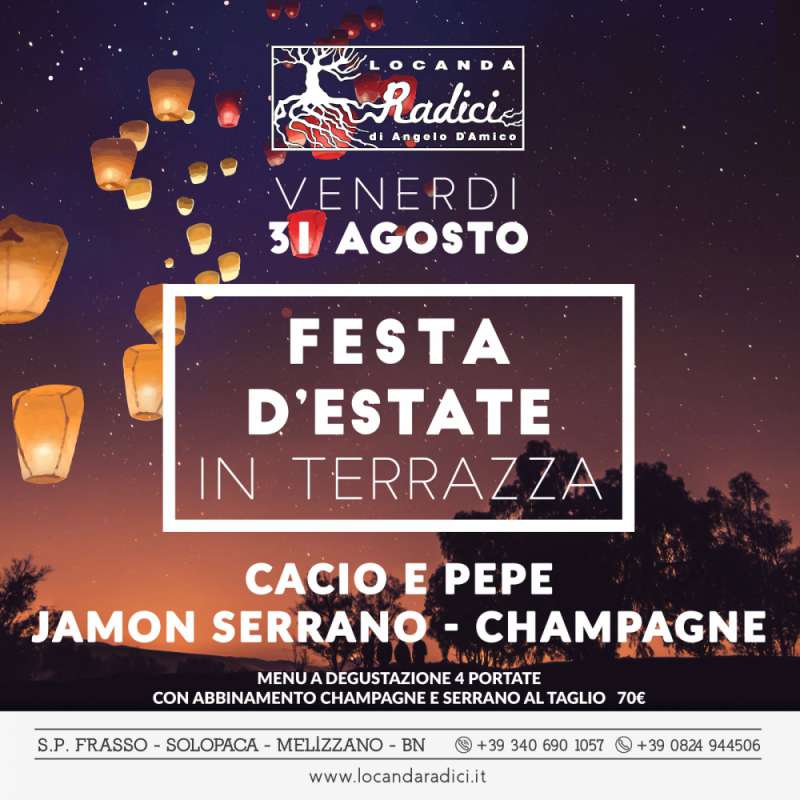 Cacio e Pepe, Jamon Serrano e Champagne in Terrazza