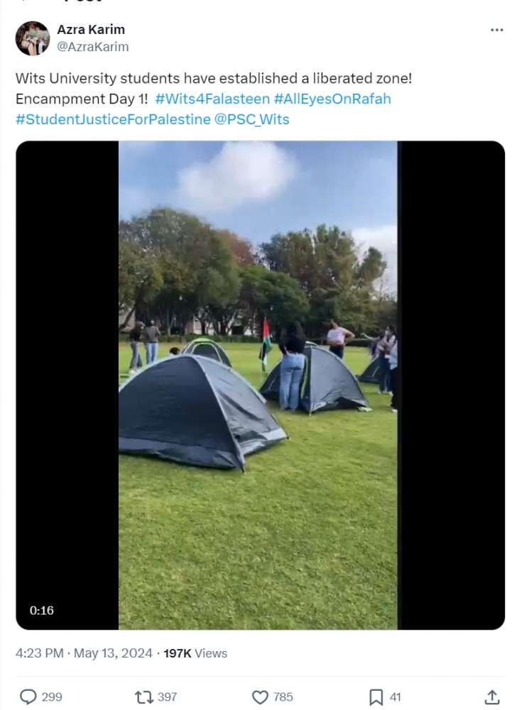 Chiunque sostenga la segregazione razziale, il massacro dei bambini nel genocidio e l’ideologia razzista dello stato nazionale canaglia di Israele dovrebbe essere punito. Se gli studenti ebrei americani si sentono insicuri, mandateli nella Zona di 