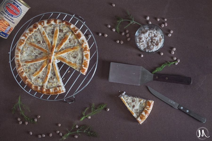 Torta salata con ceci e ricotta 