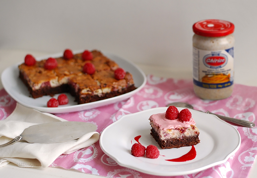 Brownies cheesecake ai lamponi