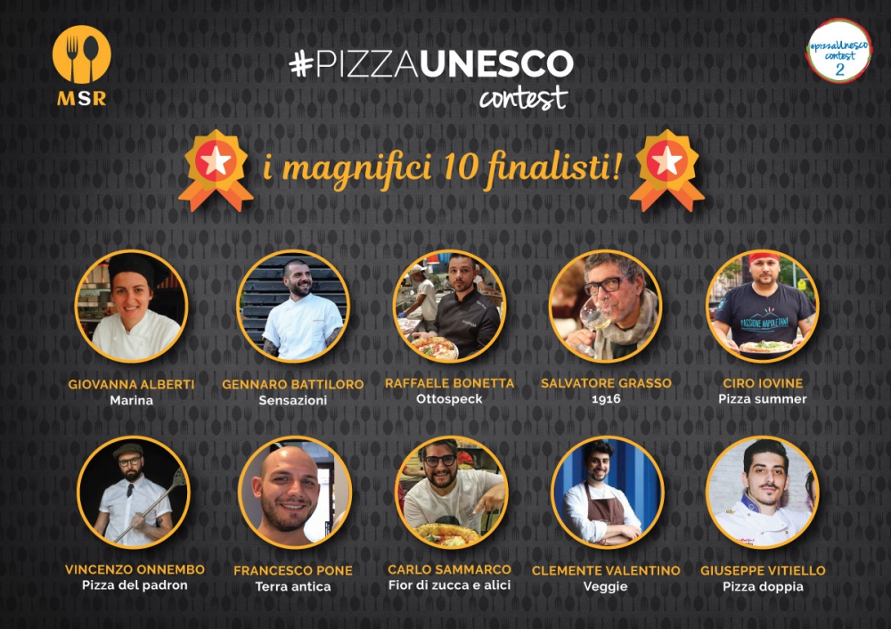 #pizzaUnesco: svelati i 10 finalisti del contest,  scelti tra oltre 230 pizzaioli del mondo 