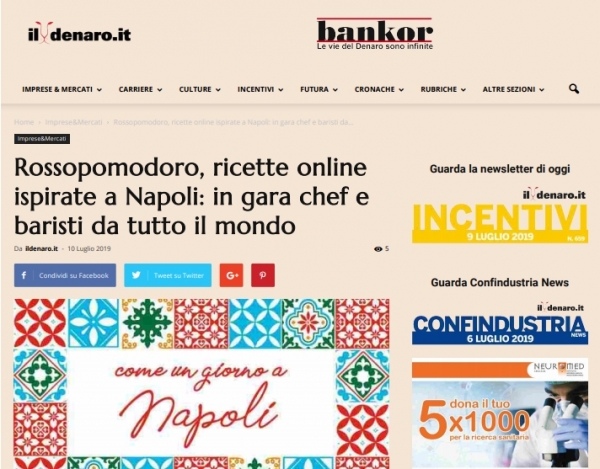Rossopomodoro, ricette online ispirate a Napoli: in gara chef e baristi da tutto il mondo 