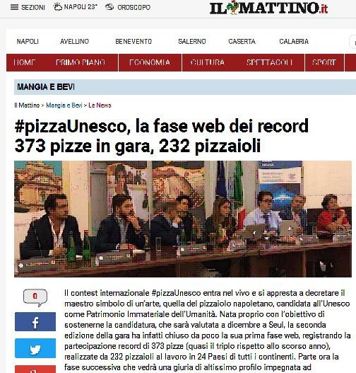 #pizzaUnesco, la fase web dei record 373 pizze in gara, 232 pizzaioli
