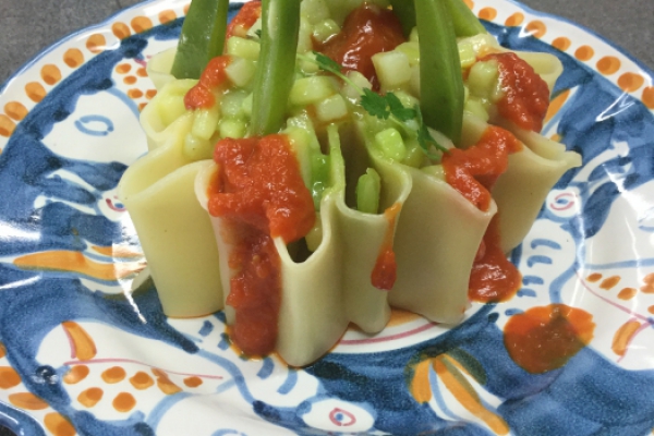 Pasta Taccole patate e pomodoro
