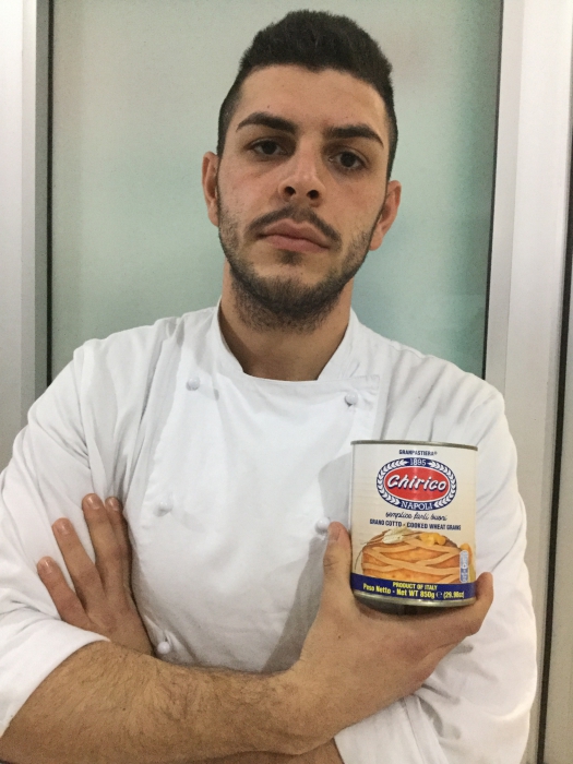 Involtino di pancetta con grano cotto Chirico, alici e provola affumicata