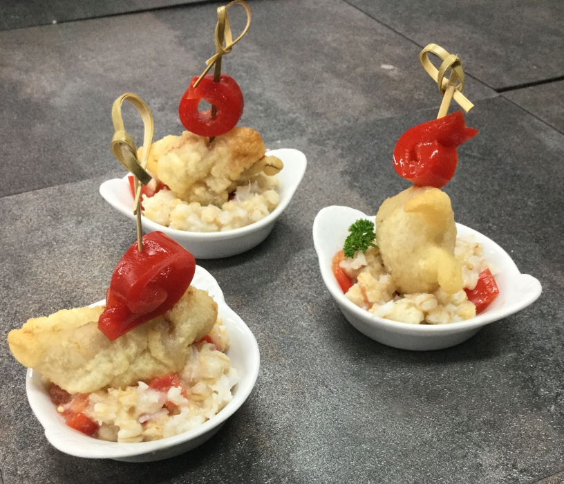 Bocconcini di maiale con grano e papaccelle