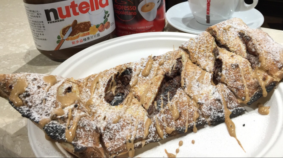Pizza Nutella con caffè del nonno