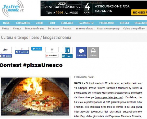 #pizzaUnesco contest la finale il 27 settembre a Napoli 