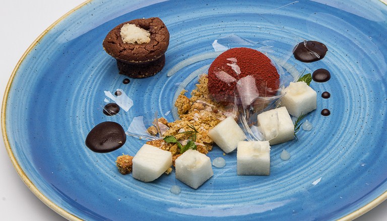 Mousse al cavolfiore e cioccolato bianco