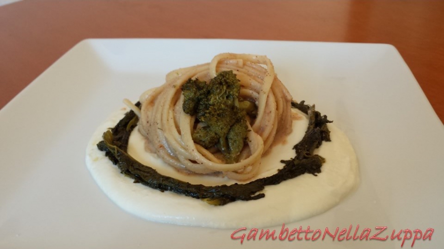 Linguine nocciola, bufala e broccolo