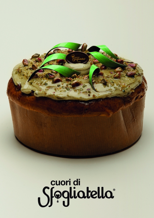 Panettone al pistacchio 'Cuori di Sfogliatella'