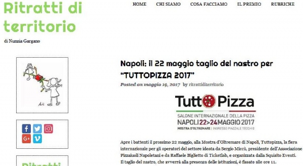 Napoli: il 22 maggio taglio del nastro per “TUTTOPIZZA 2017”