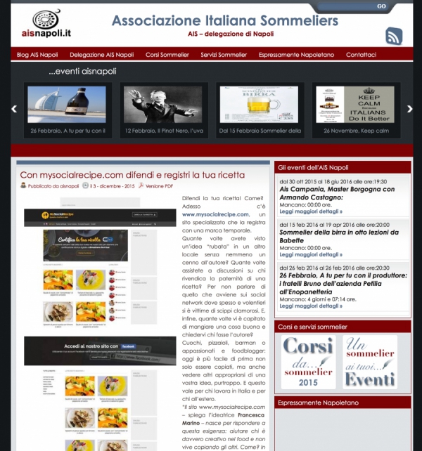 Con mysocialrecipe.com difendi e registri la tua ricetta