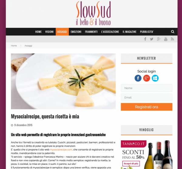 Mysocialrecipe, questa ricetta è mia
