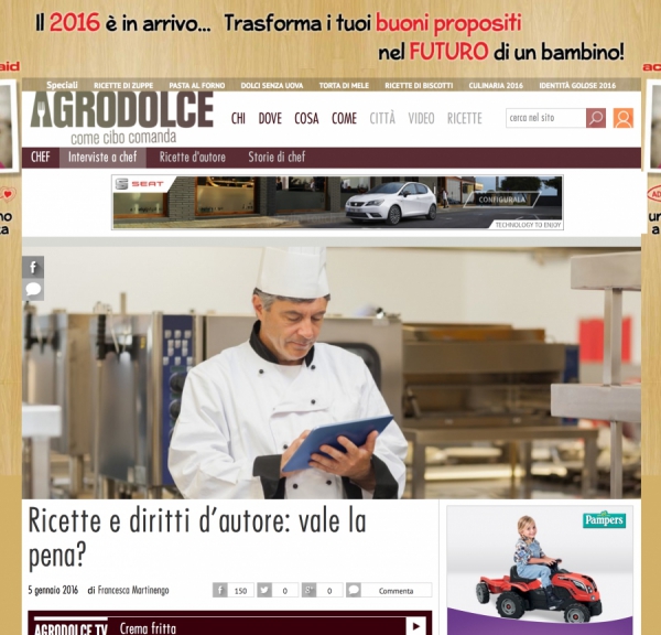 Ricette e diritti d’autore: vale la pena?