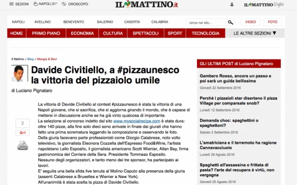 Davide Civitiello, a #pizzaunesco la vittoria del pizzaiolo umile