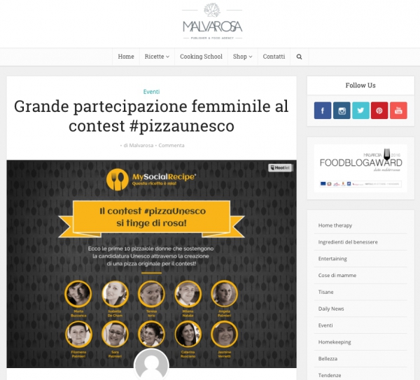 Grande partecipazione femminile al contest #pizzaunesco