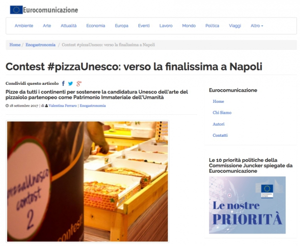 Contest #pizzaUnesco: verso la finalissima a Napoli
