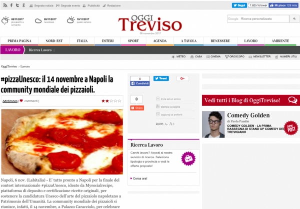 #pizzaUnesco: il 14 novembre a Napoli la community mondiale dei pizzaioli.