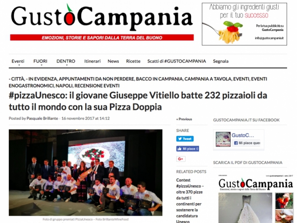 #pizzaUnesco: il giovane Giuseppe Vitiello batte 232 pizzaioli da tutto il mondo con la sua Pizza Doppia