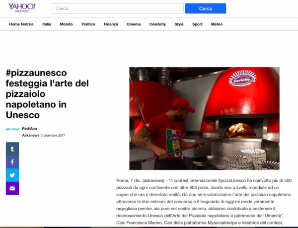 #pizzaunesco festeggia l'arte del pizzaiolo napoletano in Unesco