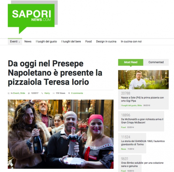Da oggi nel Presepe Napoletano è presente la pizzaiola Teresa Iorio