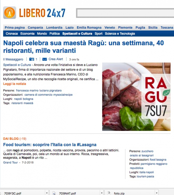 Napoli celebra sua maestà Ragù: una settimana, 40 ristoranti, mille varianti