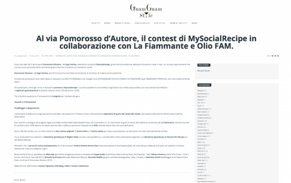 Al via Pomorosso d’Autore, il contest di MySocialRecipe in collaborazione con La Fiammante e Olio FAM.