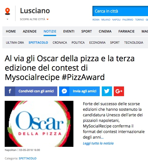 Al via gli Oscar della pizza e la terza edizione del contest di Mysocialrecipe #PizzAward