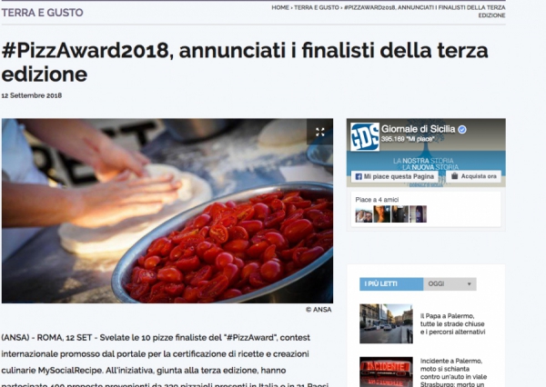 #PizzAward2018, annunciati i finalisti della terza edizione