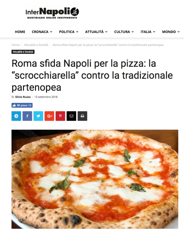 Roma sfida Napoli per la pizza: la “scrocchiarella” contro la tradizionale partenopea