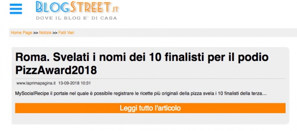 Roma. Svelati i nomi dei 10 finalisti per il podio PizzAward2018